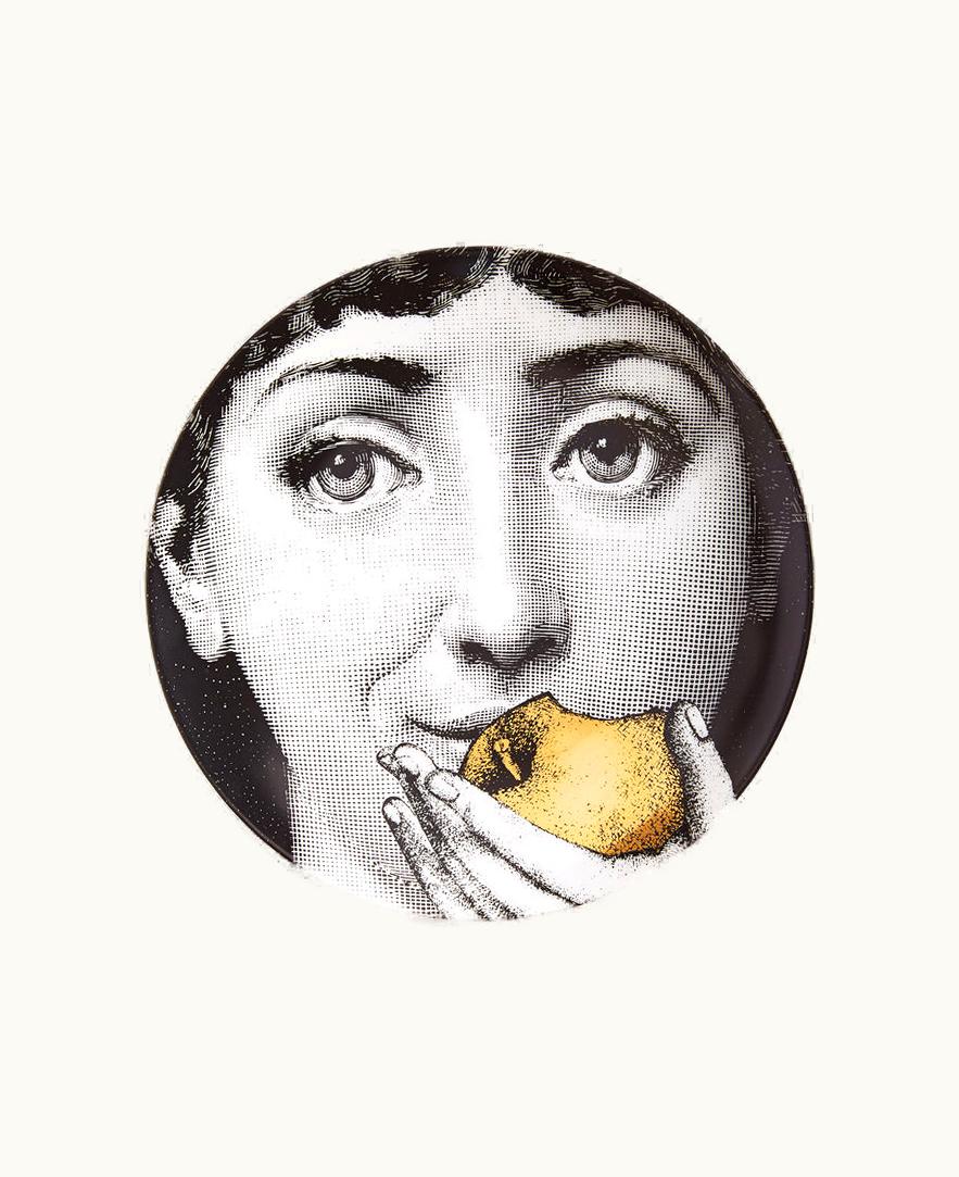 Fornasetti Wall Plate Tema E Variazioni N.360 In White / Black / Gold