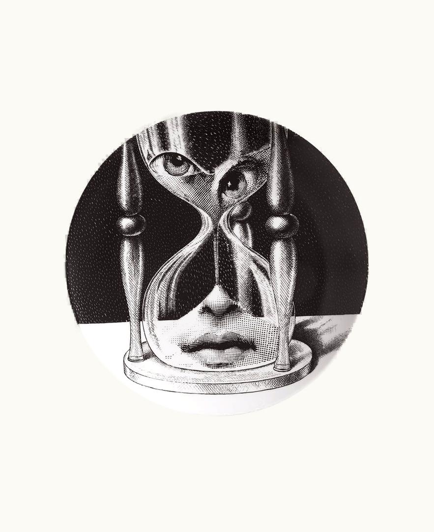 Fornasetti Wall Plate Tema E Variazioni N.184 In White / Black
