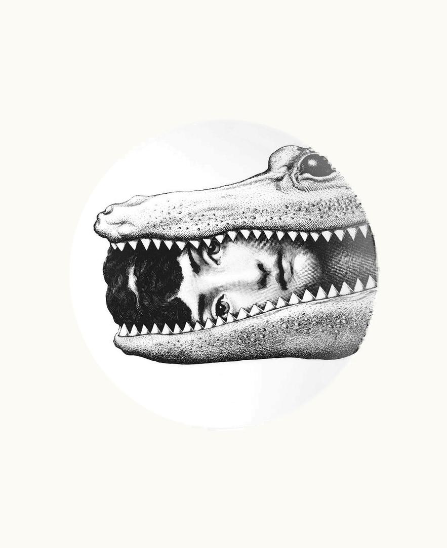 Fornasetti Wall Plate Tema E Variazioni N.233 In White / Black