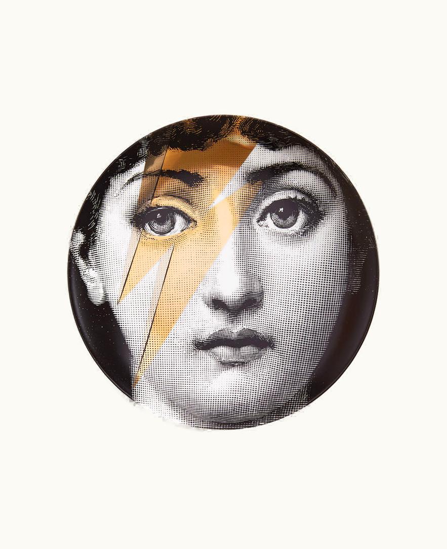 Fornasetti Wall Plate Tema E Variazioni N.375 In White / Black / Gold
