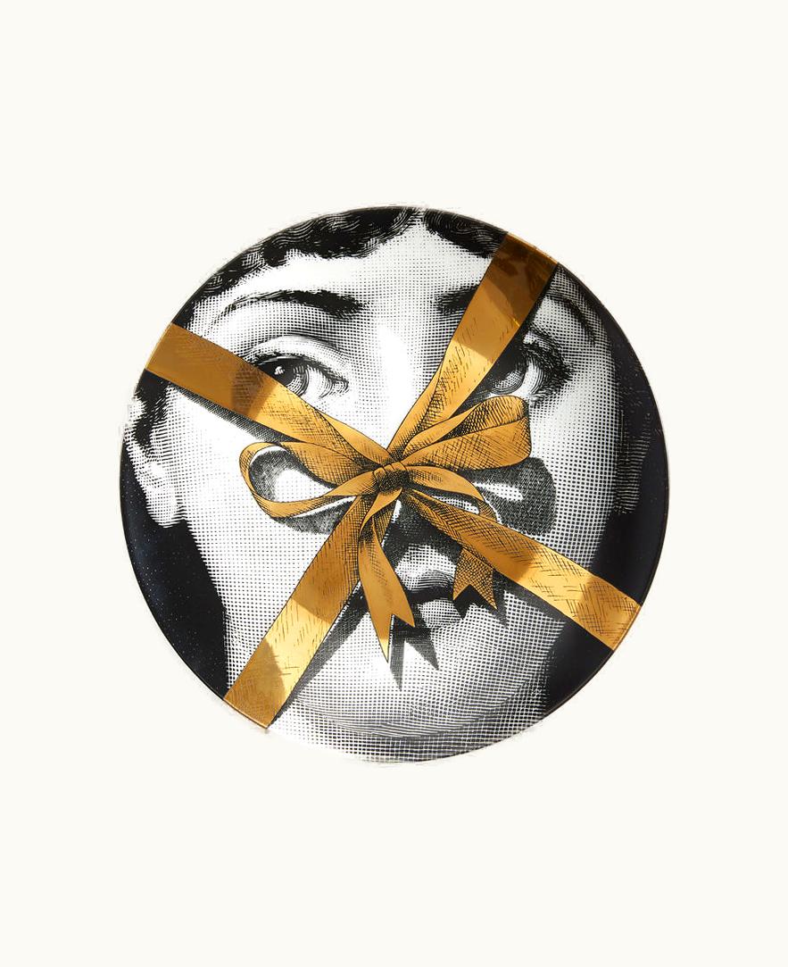 Fornasetti Wall Plate Tema E Variazioni N.171 In White / Black / Gold