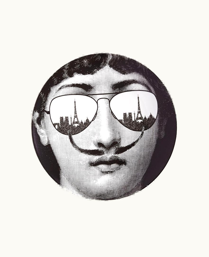 Fornasetti Wall Plate Tema E Variazioni N.373 In White / Black