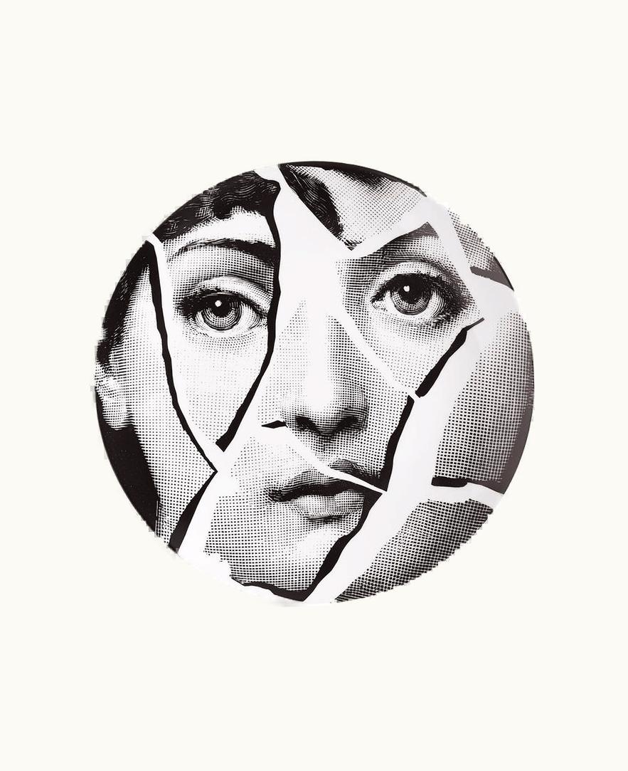 Fornasetti Wall Plate Tema E Variazioni N.2 In White / Black