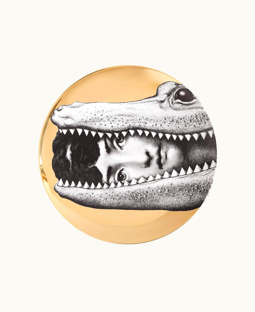 Fornasetti Wall Plate Tema E Variazioni N.233 In White / Black / Gold