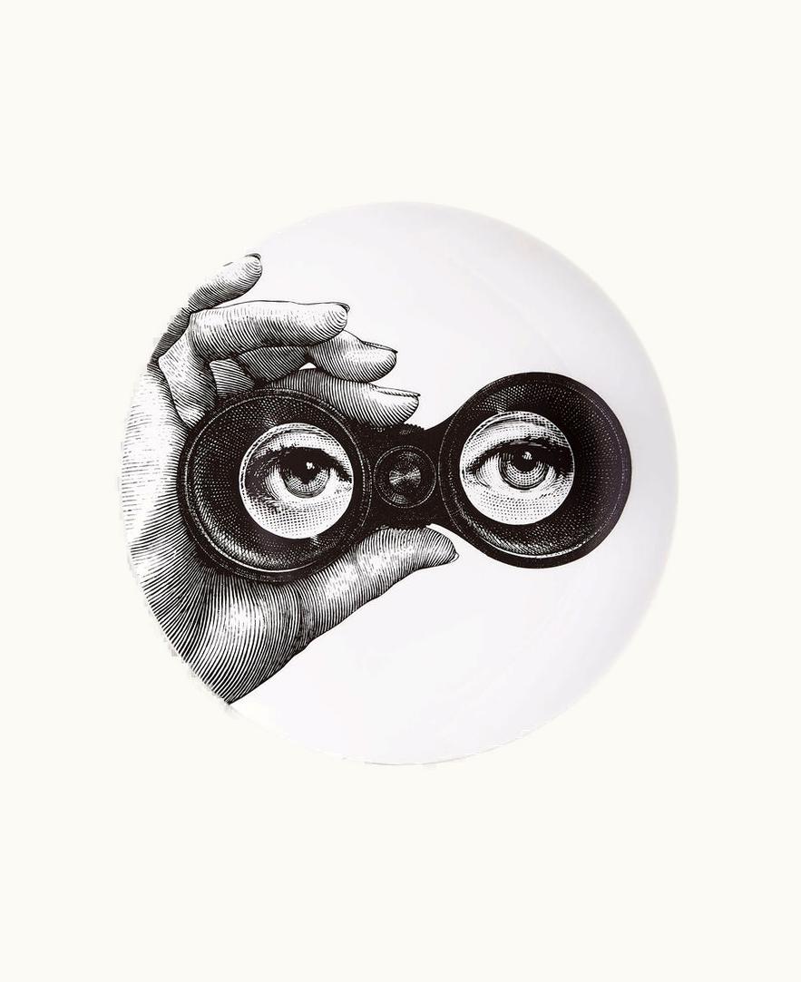 Fornasetti Wall Plate Tema E Variazioni N.371 In White / Black