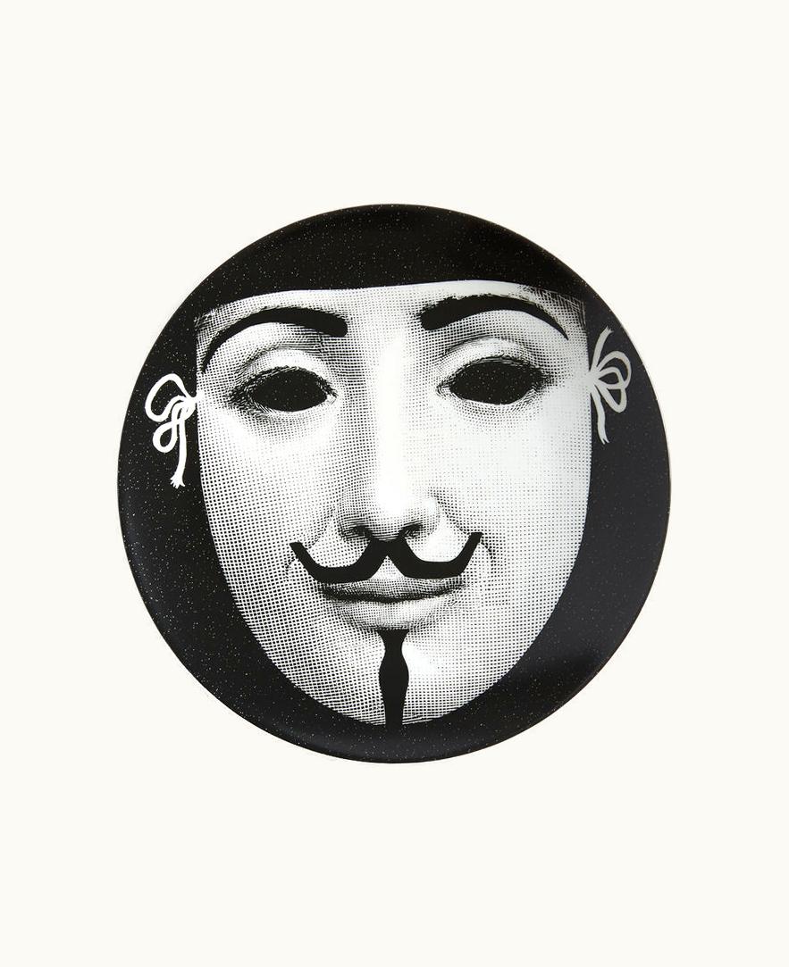 Fornasetti Wall Plate Tema E Variazioni N.367 In White / Black