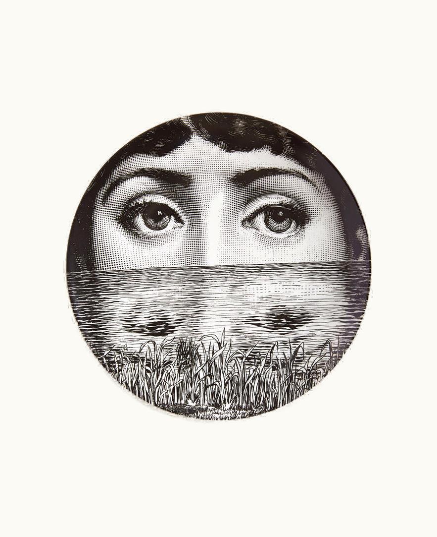 Fornasetti Wall Plate Tema E Variazioni N.89 In White / Black
