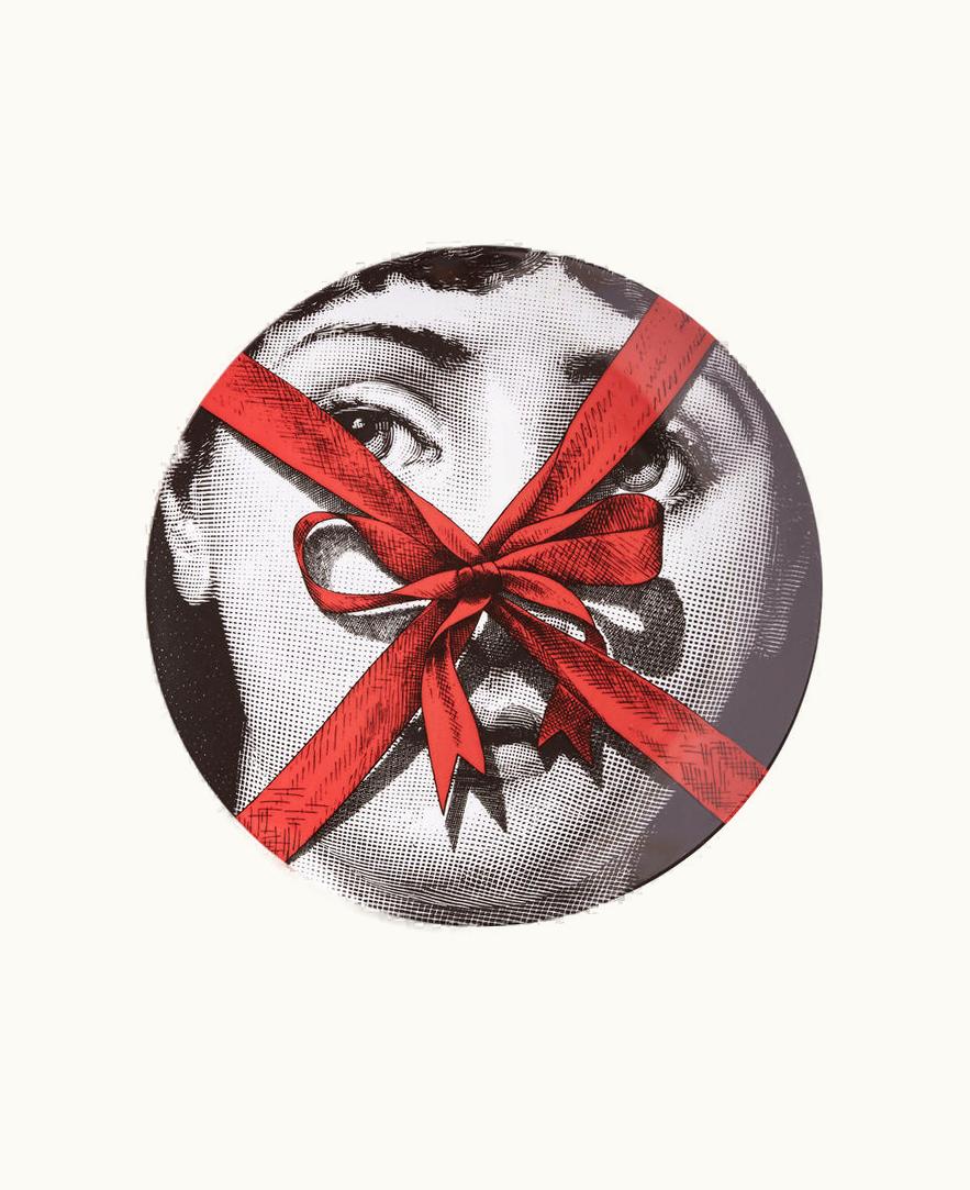 Fornasetti Wall Plate Tema E Variazioni N.171 In White / Black / Red