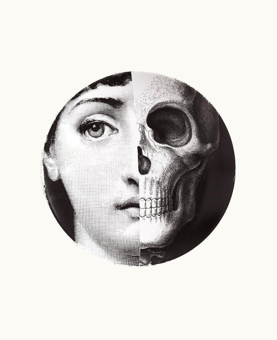 Fornasetti Wall Plate Tema E Variazioni N.288 In White / Black