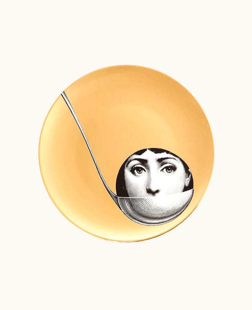 Fornasetti Wall Plate Tema E Variazioni N.162 In White / Black / Gold