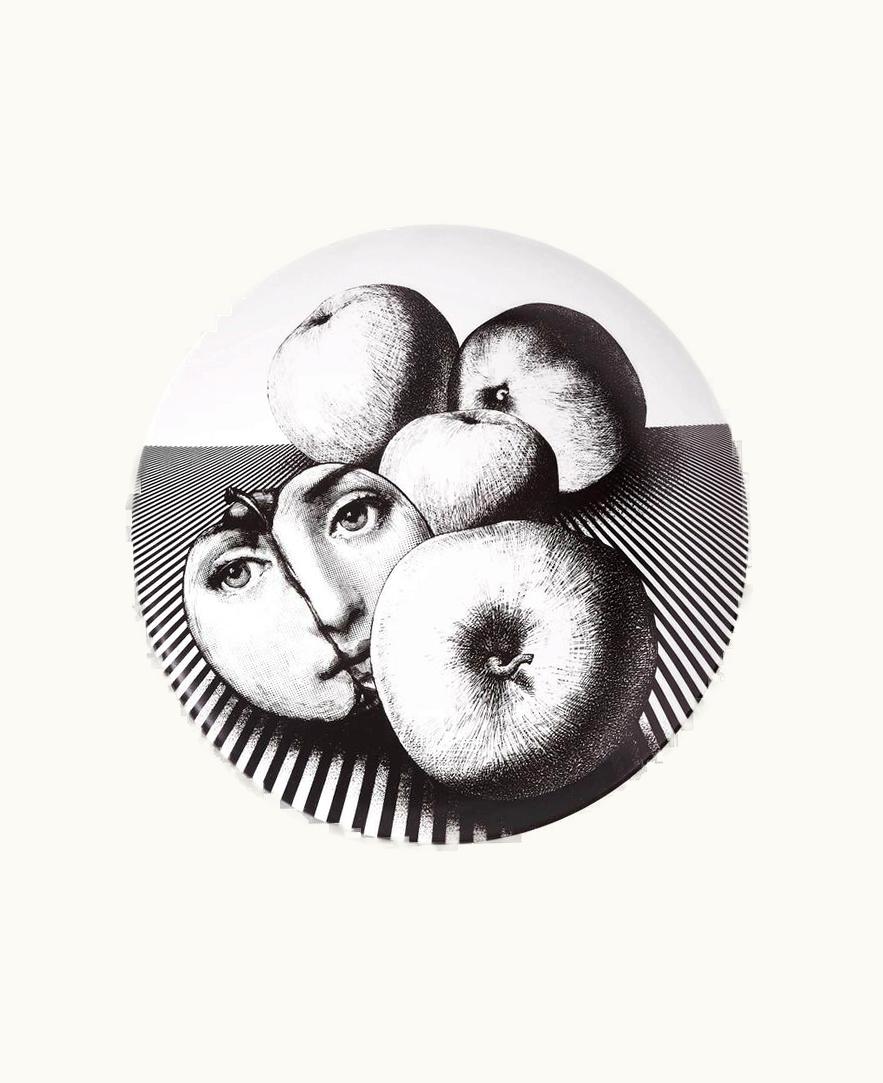 Fornasetti Wall Plate Tema E Variazioni N.390 In White / Black