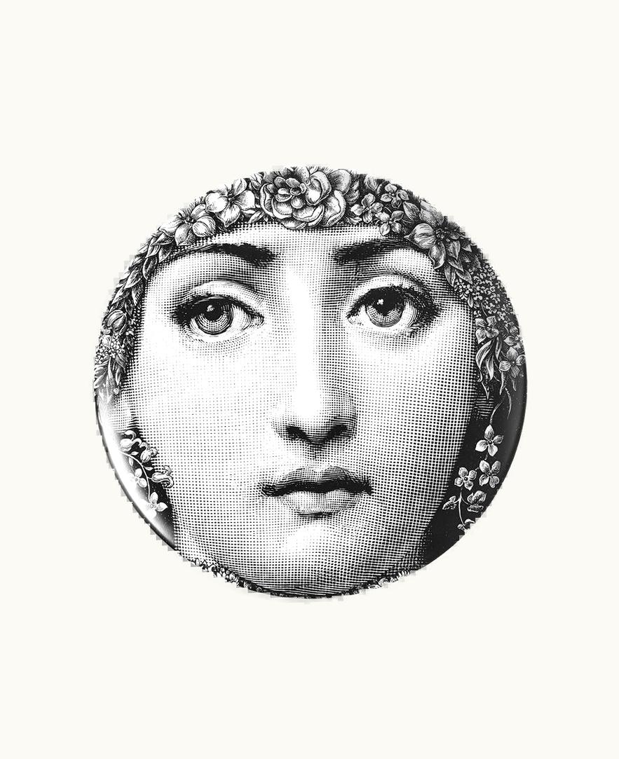 Fornasetti Wall Plate Tema E Variazioni N.144 In White / Black