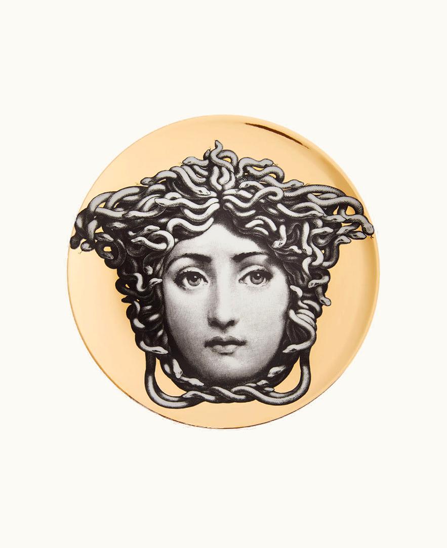 Fornasetti Wall Plate Tema E Variazioni N.217 In White / Black / Gold