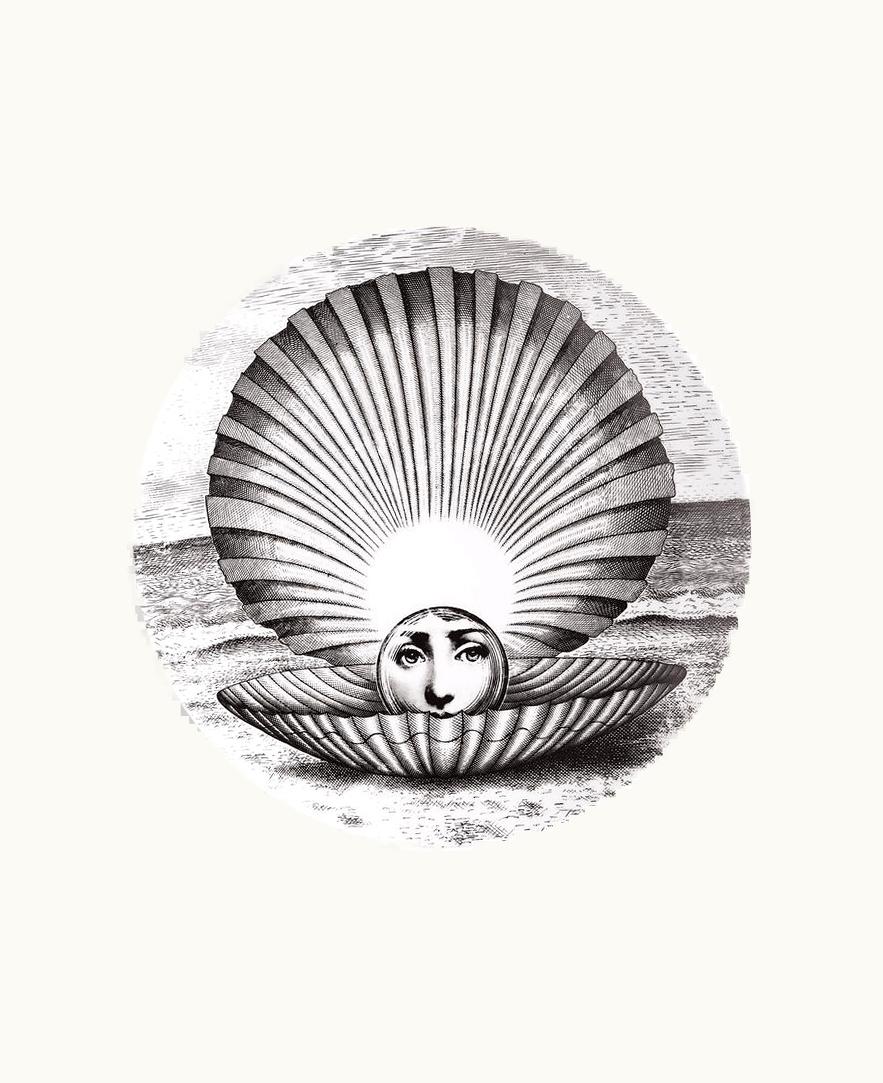 Fornasetti Wall Plate Tema E Variazioni N.274 In White / Black
