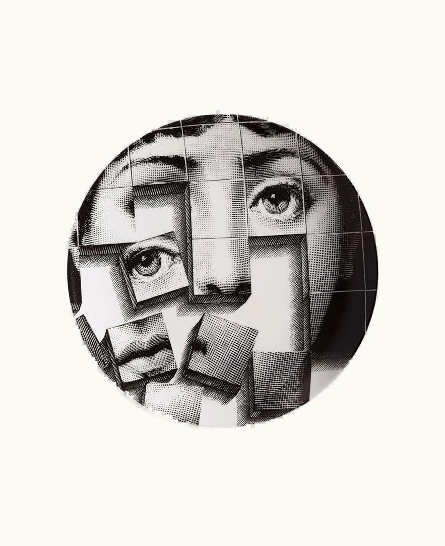 Fornasetti Wall Plate Tema E Variazioni N.180 In White / Black