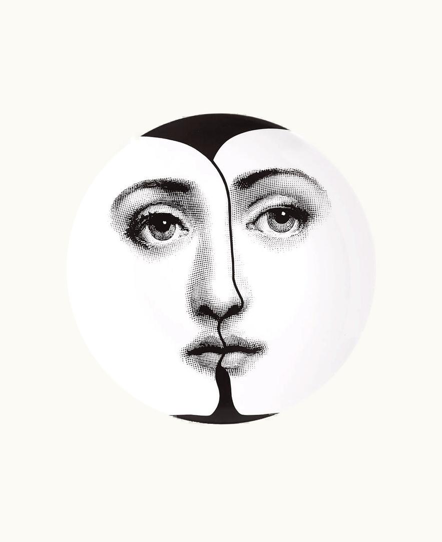 Fornasetti Wall Plate Tema E Variazioni N.271 In White / Black