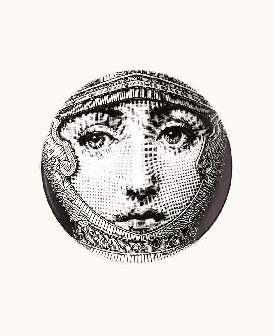 Fornasetti Wall Plate Tema E Variazioni N.95 In White / Black
