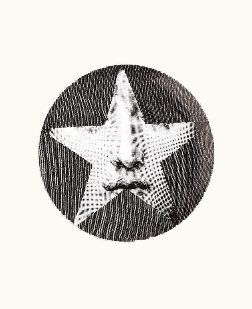 Fornasetti Wall Plate Tema E Variazioni N.277 In White / Black
