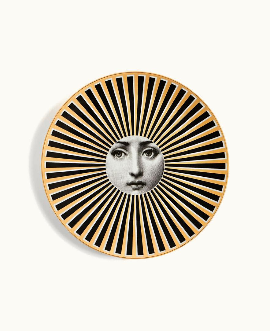 Fornasetti Wall Plate Tema E Variazioni N.247 In White / Black / Gold