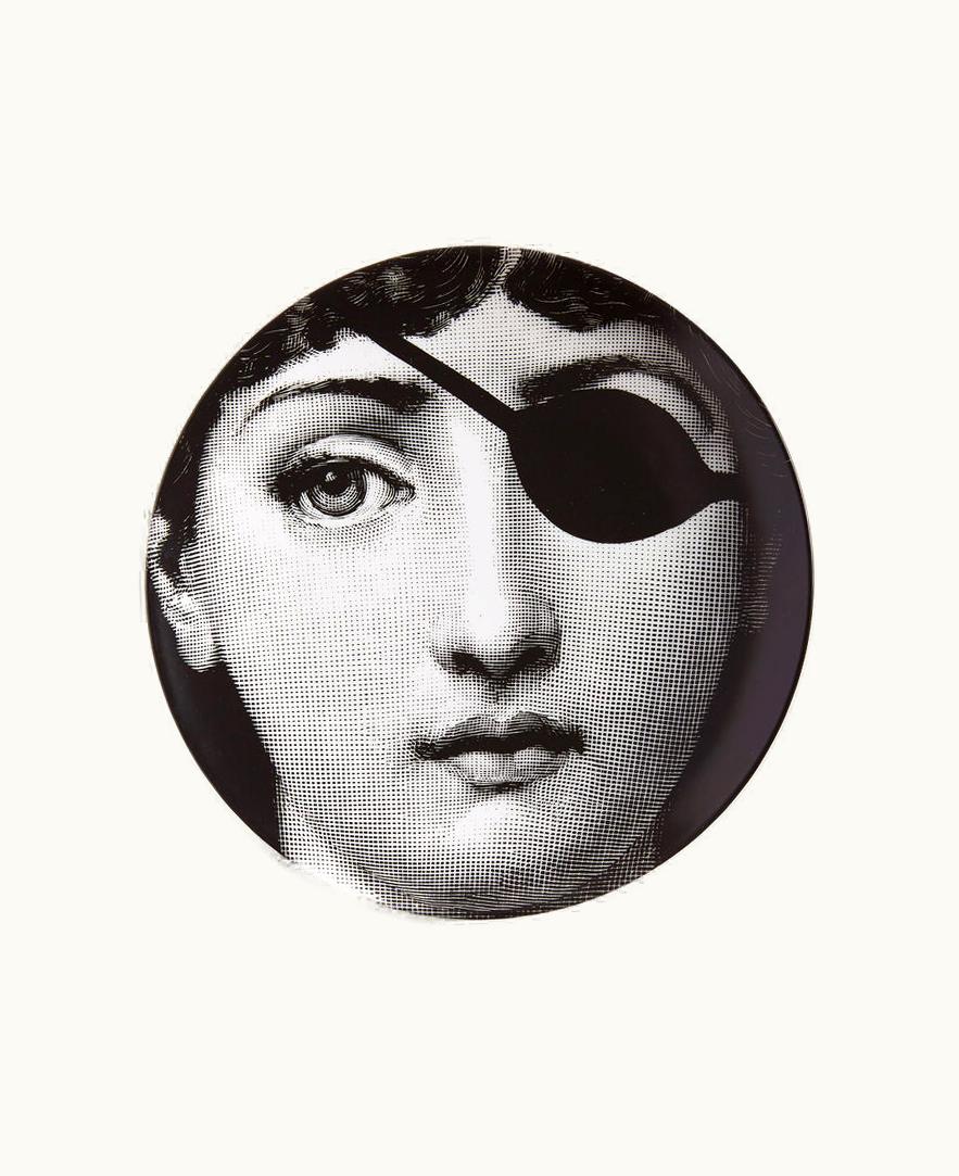 Fornasetti Wall Plate Tema E Variazioni N.8 In White / Black