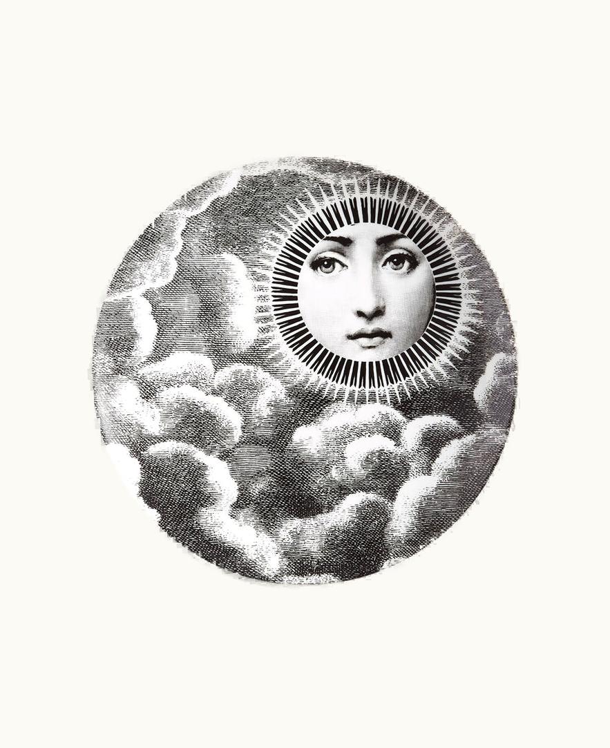 Fornasetti Wall Plate Tema E Variazioni N.101 In White / Black
