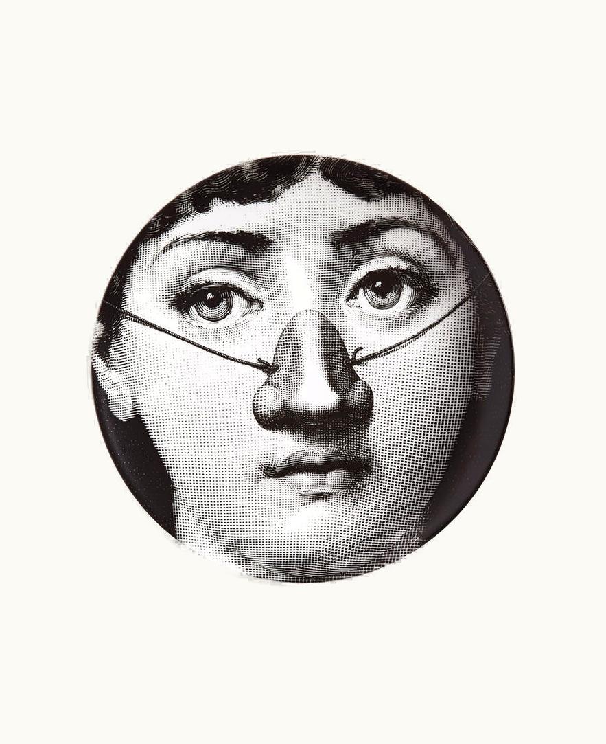Fornasetti Fornasetti Wall Plate Tema E Variazioni N.140 In White / Black