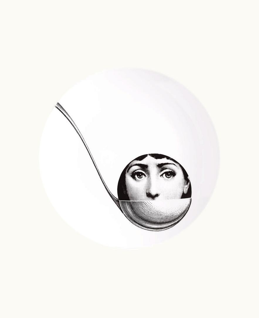 Fornasetti Fornasetti Wall Plate Tema E Variazioni N.162 In White / Black