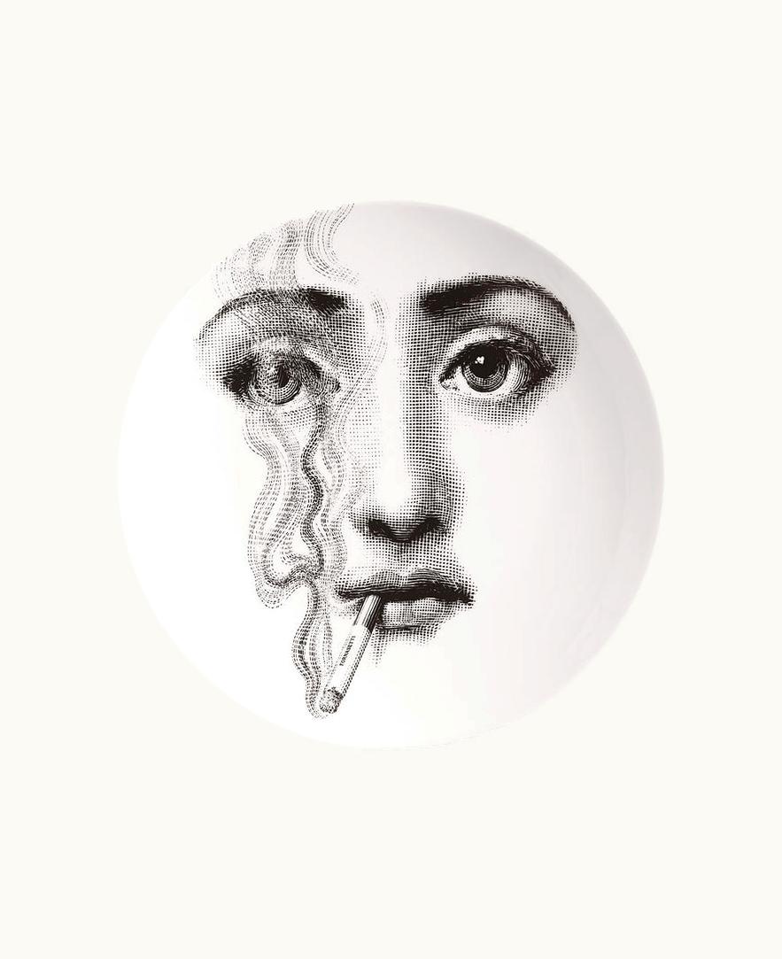 Fornasetti Fornasetti Wall Plate Tema E Variazioni N.81 In White / Black