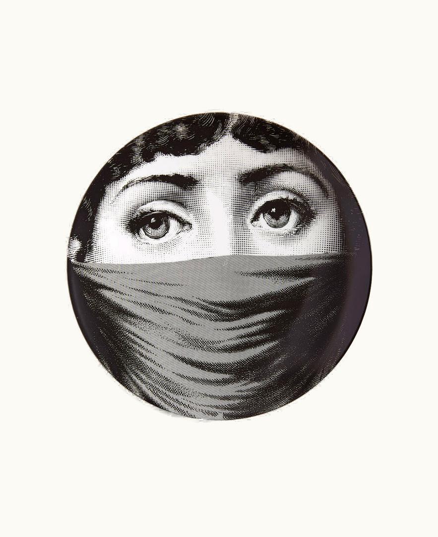 Fornasetti Fornasetti Wall Plate Tema E Variazioni N.91 In White / Black