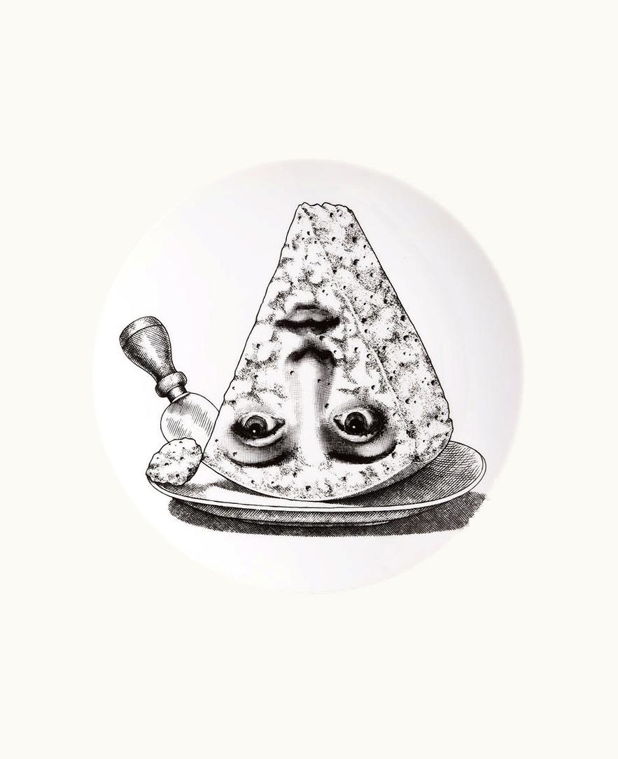 Fornasetti Fornasetti Wall Plate Tema E Variazioni N.319 In White / Black