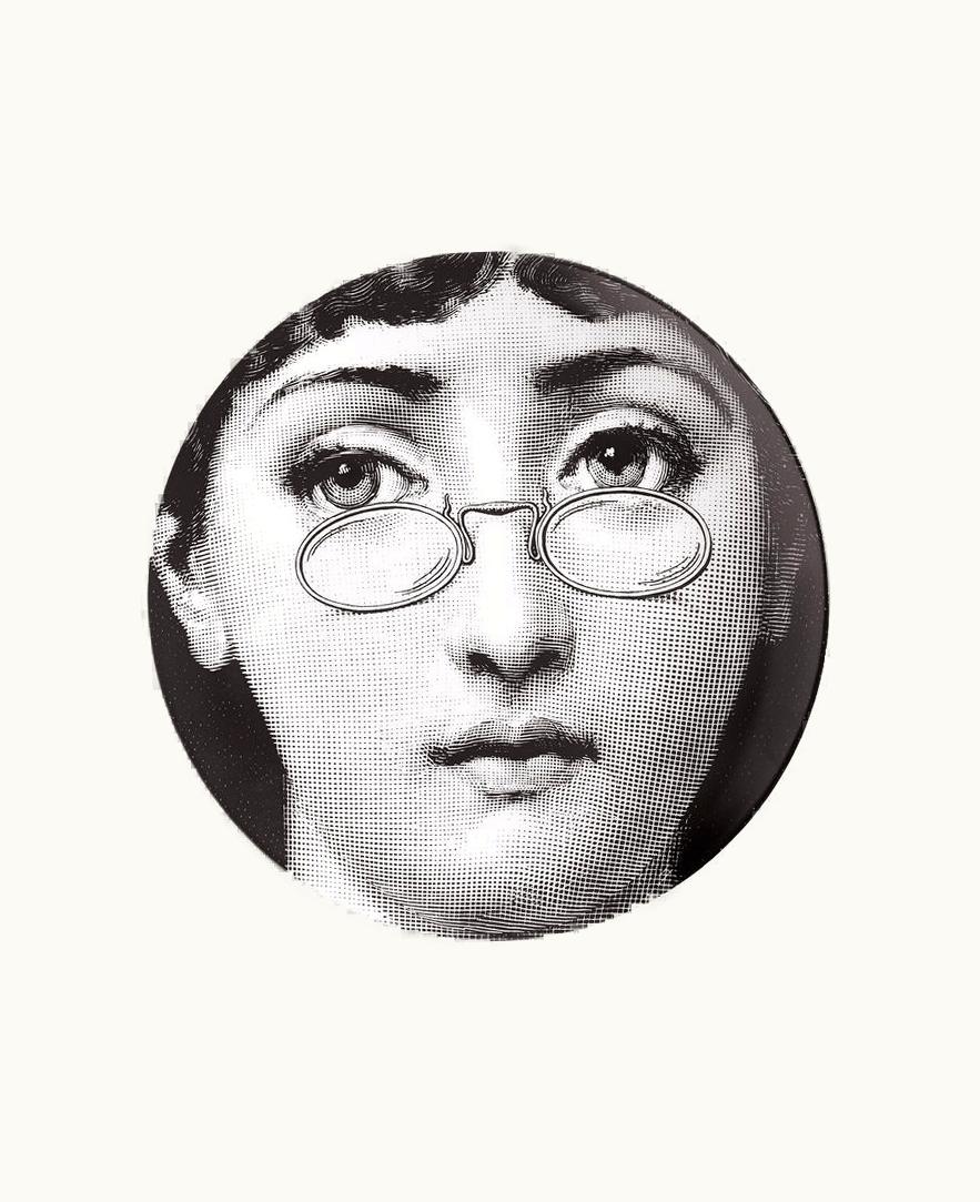 Fornasetti Fornasetti Wall Plate Tema E Variazioni N.155 In White / Black