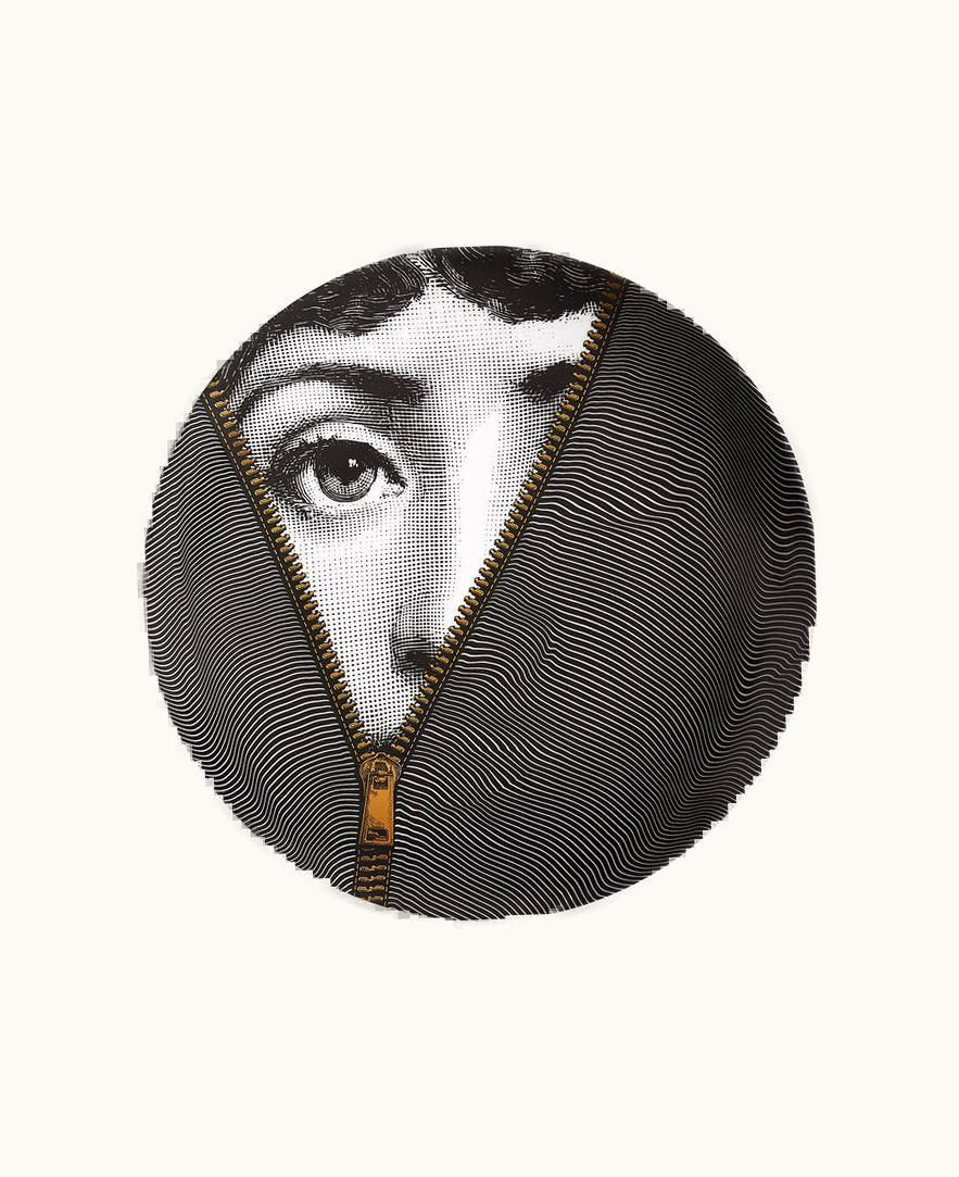 Fornasetti Fornasetti Wall Plate Tema E Variazioni N.401 In White / Black / Gold