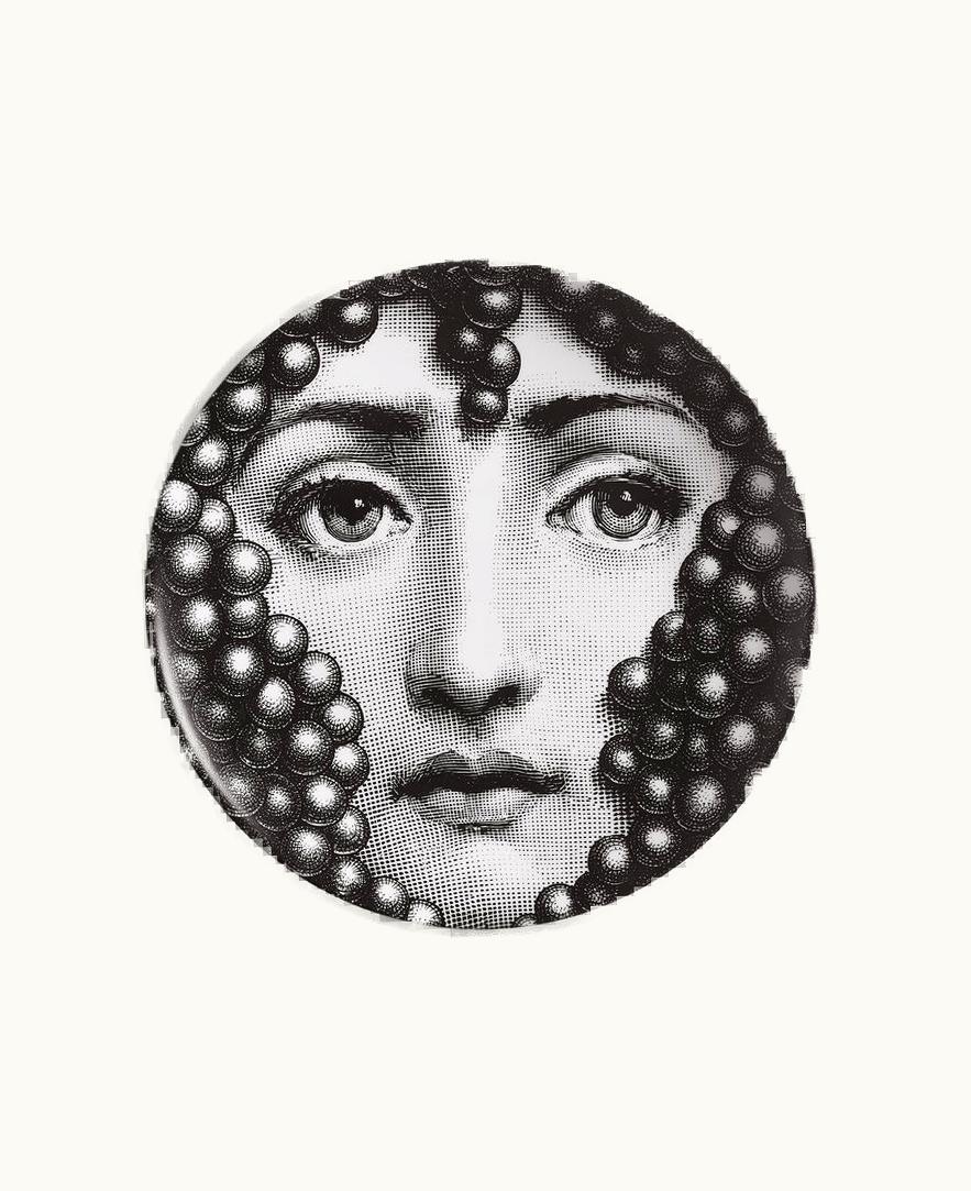 Fornasetti Fornasetti Wall Plate Tema E Variazioni N.111 In White / Black