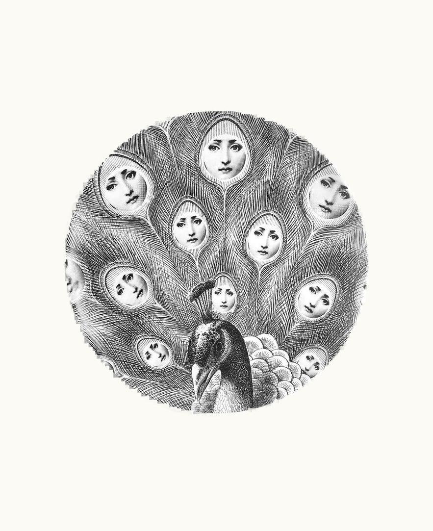 Fornasetti Fornasetti Wall Plate Tema E Variazioni N.259 In White / Black