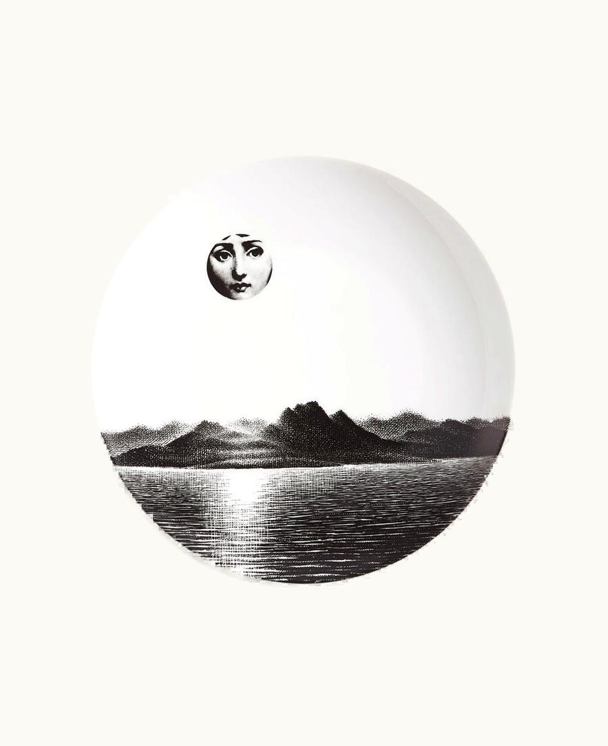 Fornasetti Fornasetti Wall Plate Tema E Variazioni N.85 In White / Black