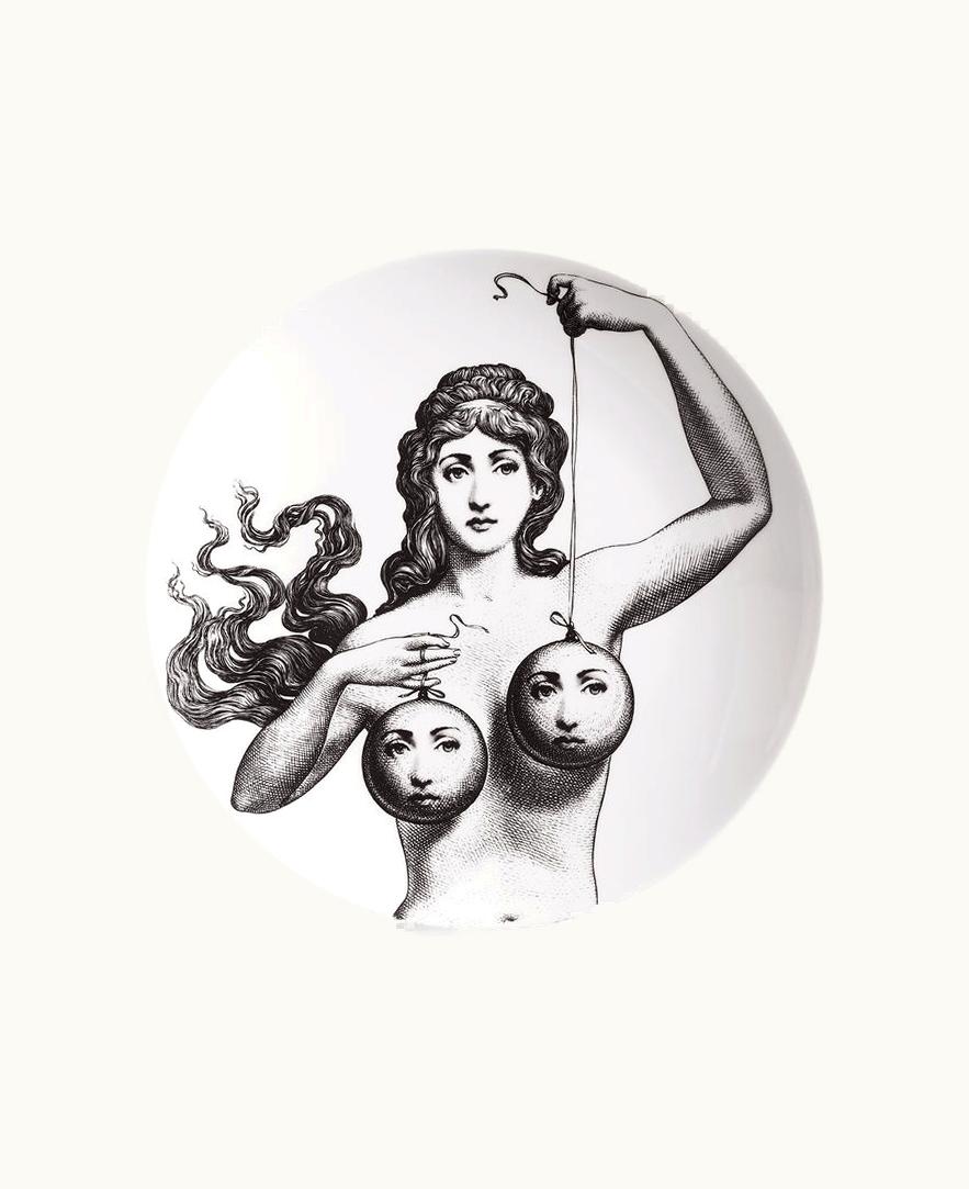 Fornasetti Fornasetti Wall Plate Tema E Variazioni N.182 In White / Black