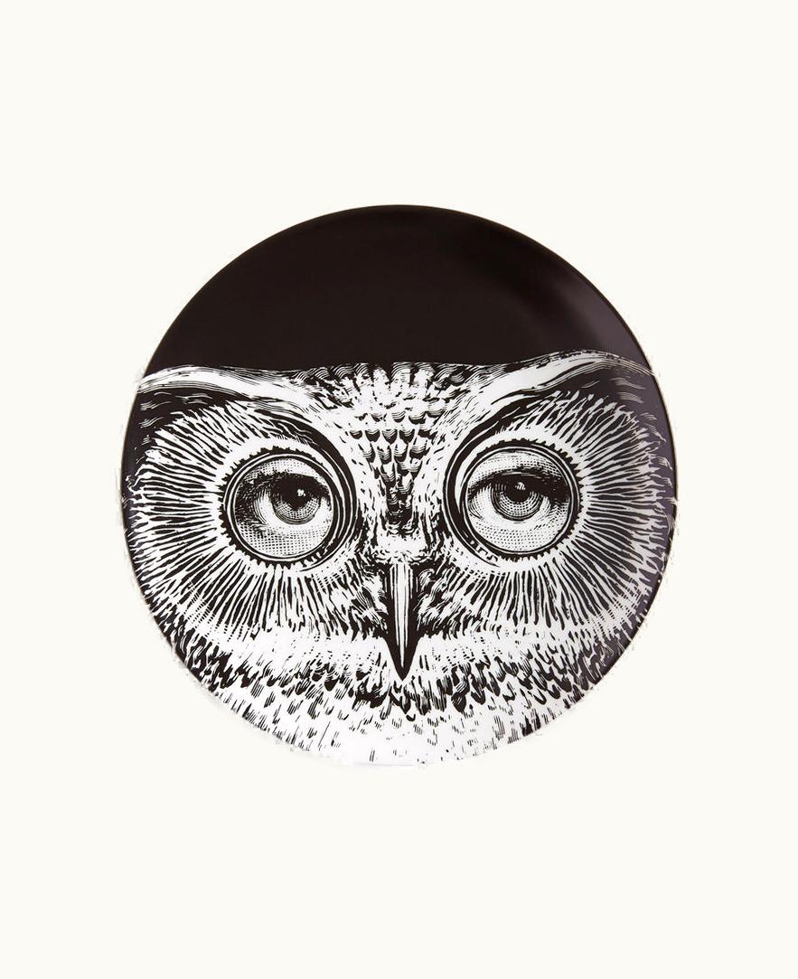 Fornasetti Fornasetti Wall Plate Tema E Variazioni N.105 In White / Black