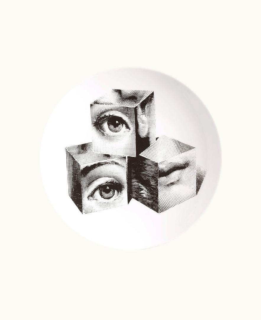 Fornasetti Fornasetti Wall Plate Tema E Variazioni N.112 In White / Black