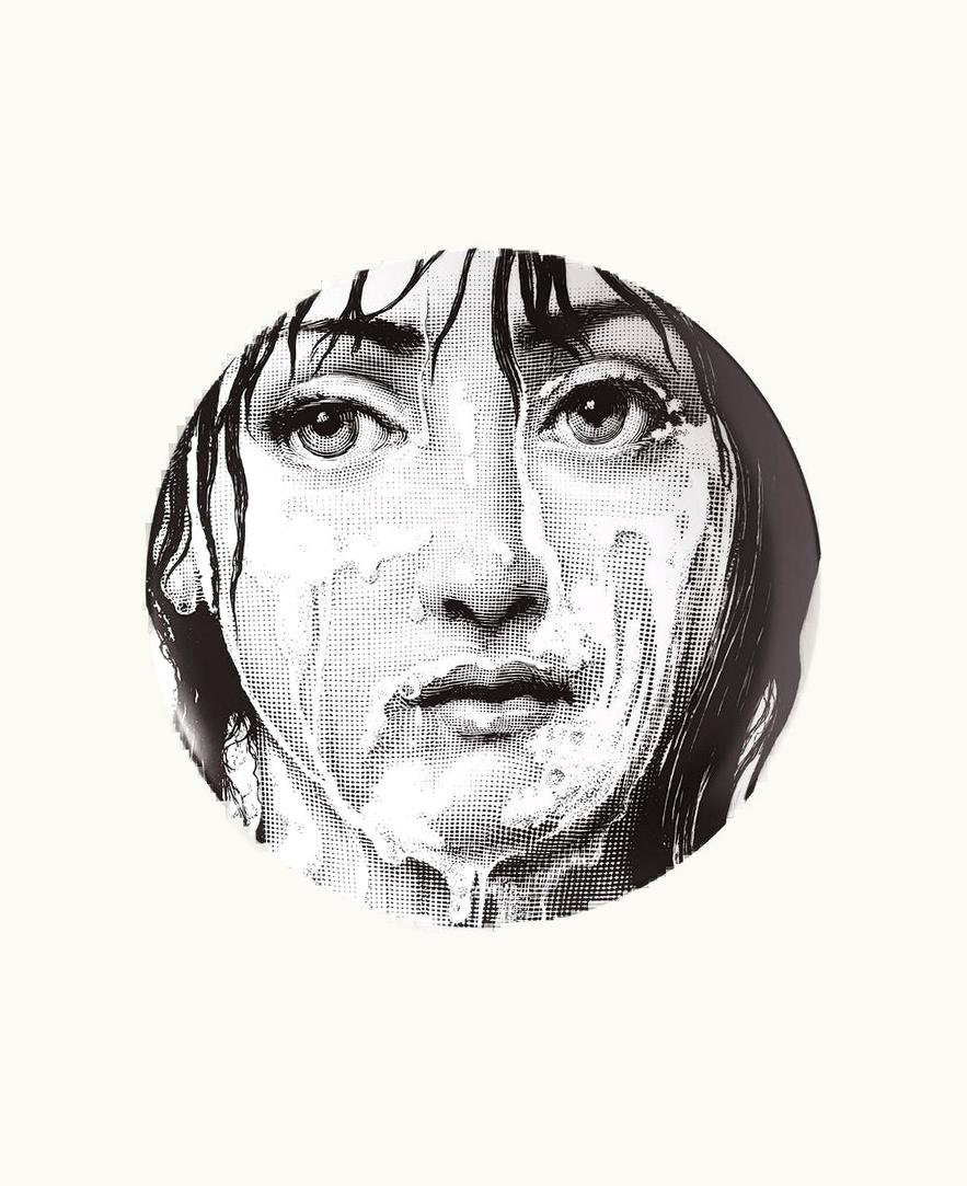 Fornasetti Fornasetti Wall Plate Tema E Variazioni N.174 In White / Black