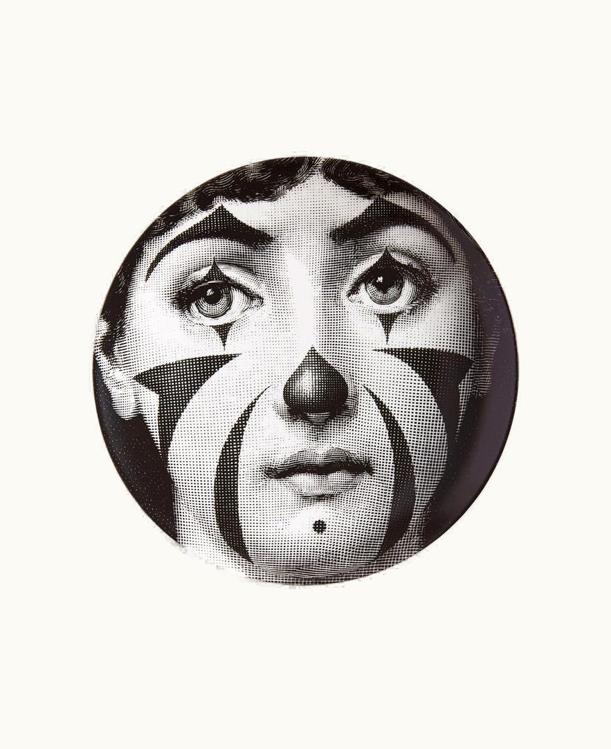 Fornasetti Fornasetti Wall Plate Tema E Variazioni N.122 In White / Black