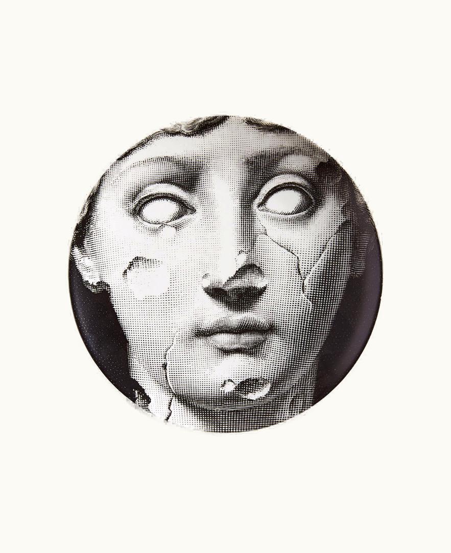 Fornasetti Fornasetti Wall Plate Tema E Variazioni N.125 In White / Black