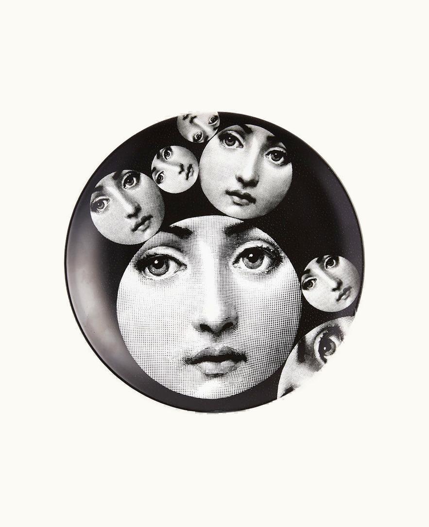 Fornasetti Fornasetti Wall Plate Tema E Variazioni N.242 In White / Black