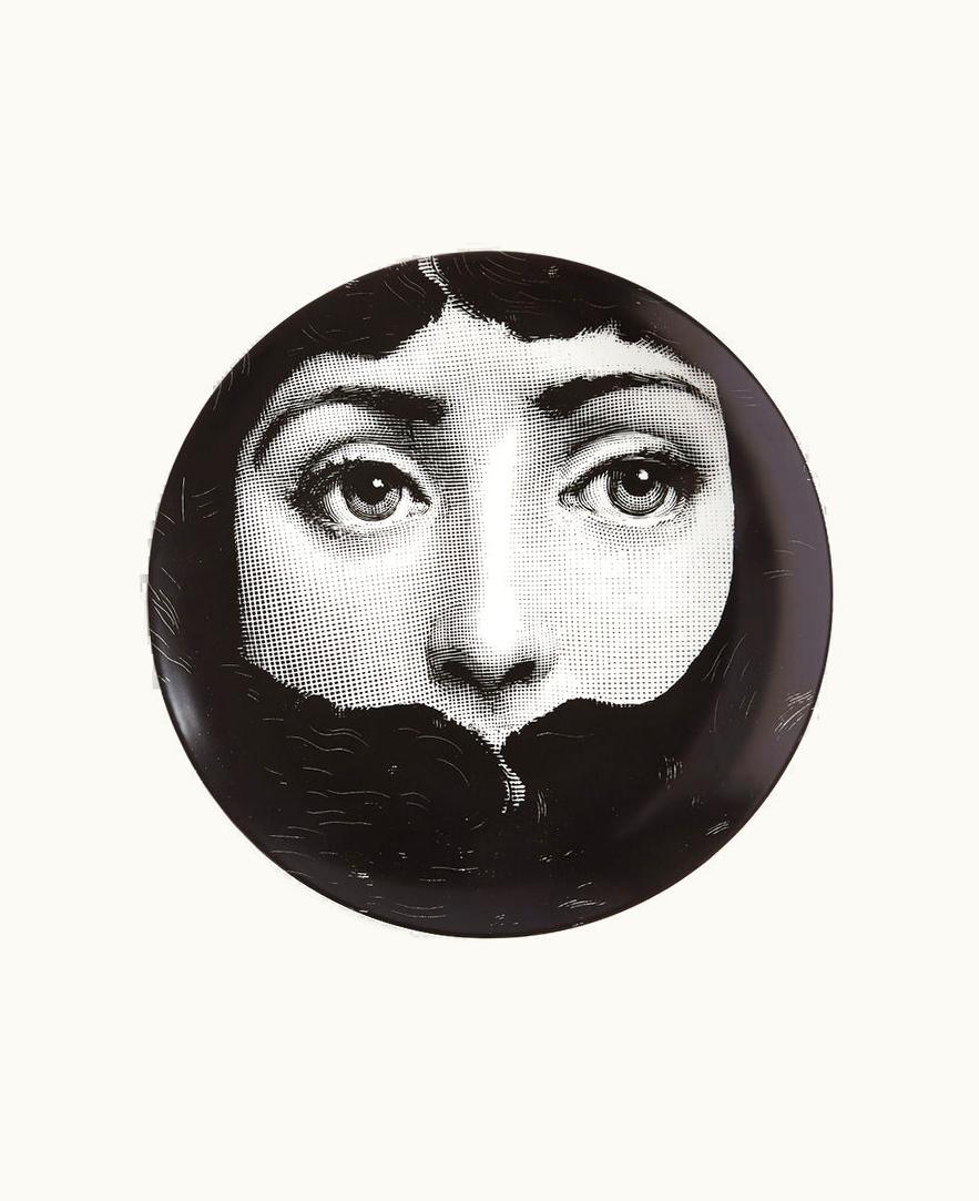 Fornasetti Fornasetti Wall Plate Tema E Variazioni N.11 In White / Black