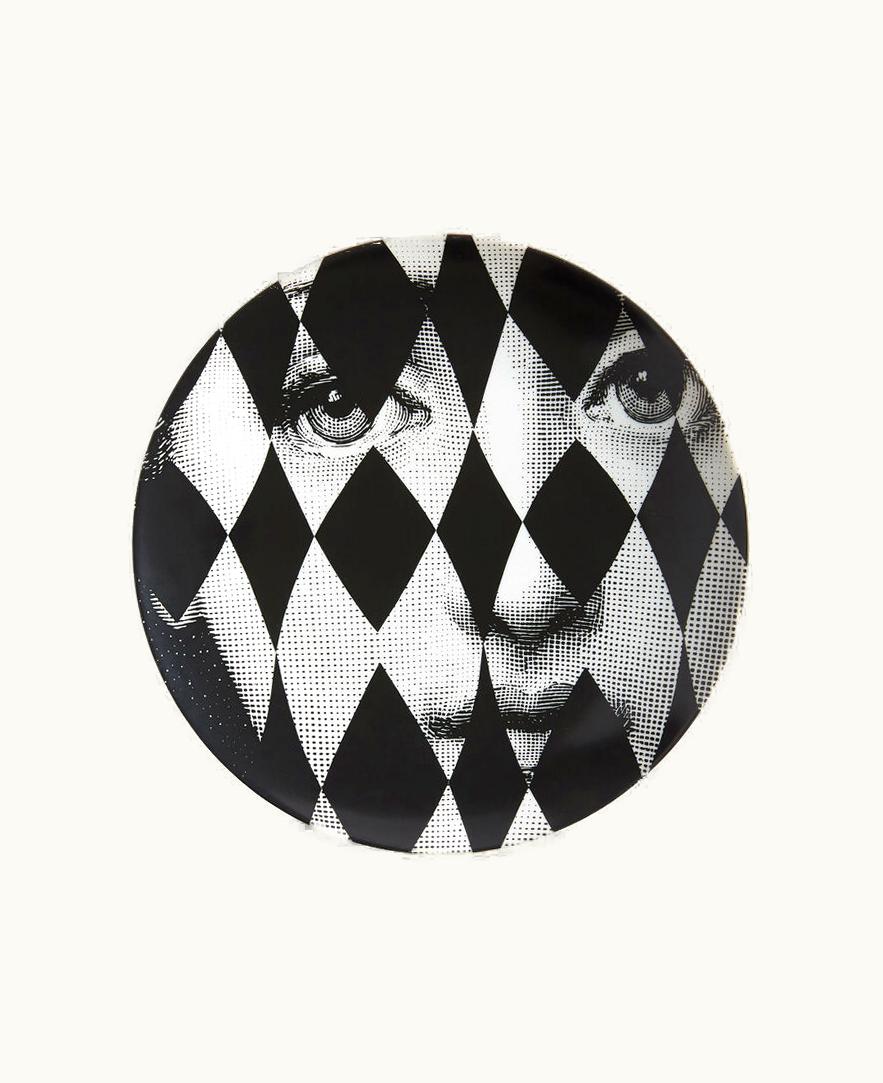 Fornasetti Fornasetti Wall Plate Tema E Variazioni N.368 In White / Black