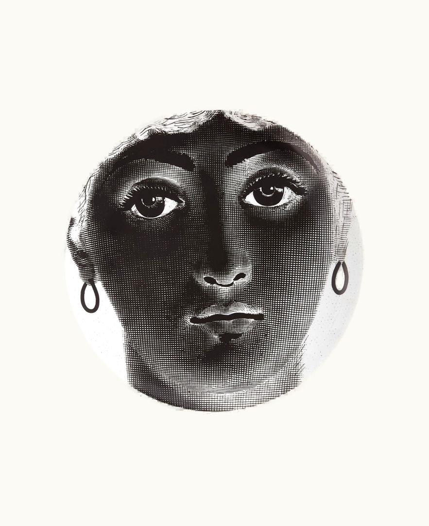 Fornasetti Fornasetti Wall Plate Tema E Variazioni N.36 In White / Black