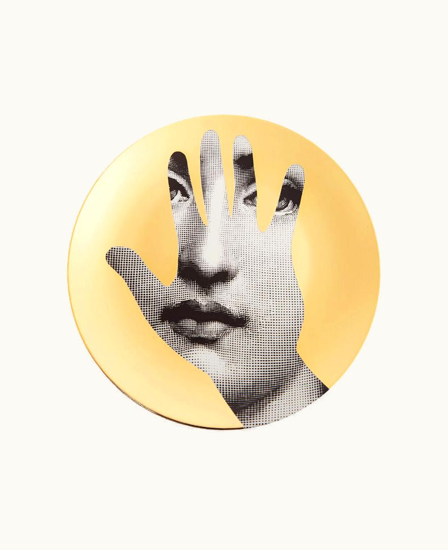 Fornasetti Fornasetti Wall Plate Tema E Variazioni N.15 In White / Black / Gold