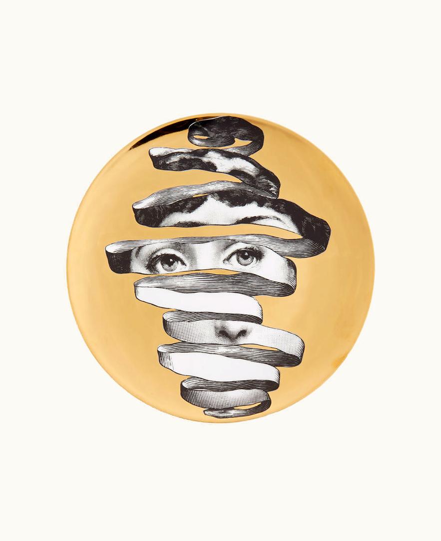 Fornasetti Fornasetti Wall Plate Tema E Variazioni N.297 In White / Black / Gold