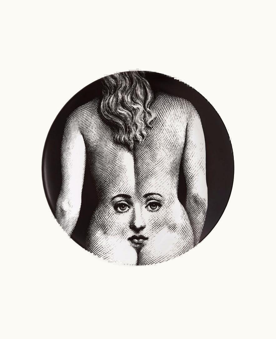 Fornasetti Fornasetti Wall Plate Tema E Variazioni N.300 In White / Black