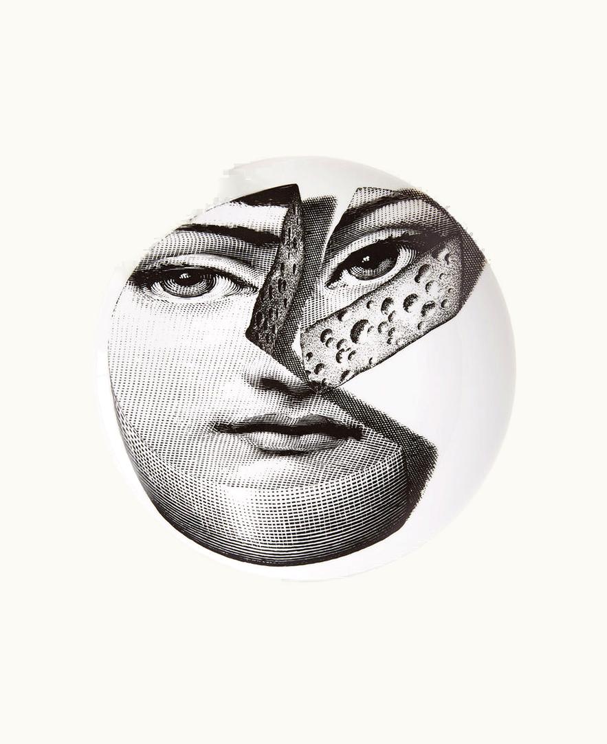 Fornasetti Fornasetti Wall Plate Tema E Variazioni N.106 In White / Black
