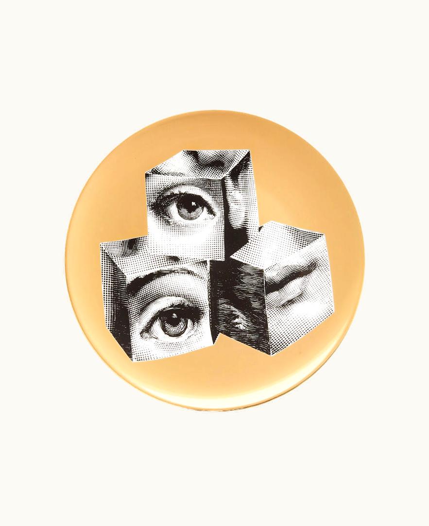 Fornasetti Fornasetti Wall Plate Tema E Variazioni N.112 In White / Black / Gold